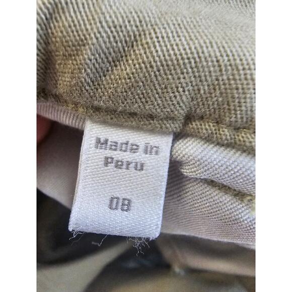 Garnet Hill Women's Pima Cotton High Waist Ankle Pant Flat Front Green Size 8 - Picture 4 of 6